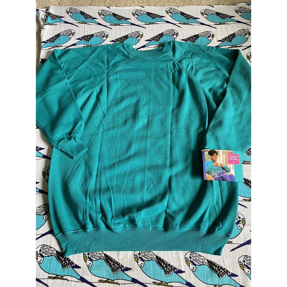 NWT Deadstock 1992 Hanes Her Way Vintage Crewneck Sweatshirt Green XXL